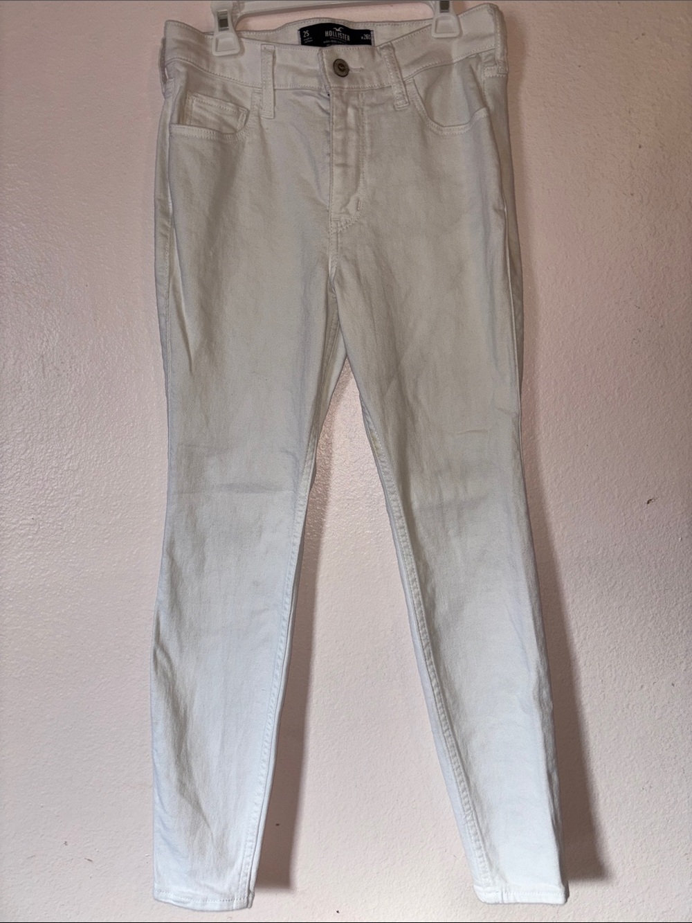 Hollister High-Rise Super Skinny White Jeans Soft Stretch Size 2S W26S